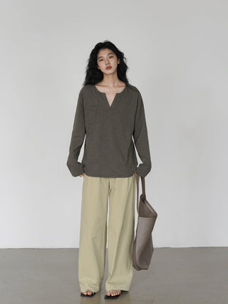 V-neck long top