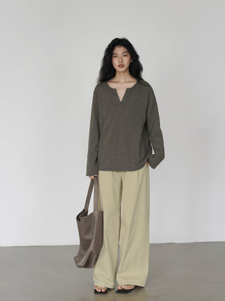 V-neck long top
