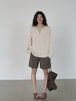 V-neck long top