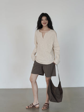 V-neck long top