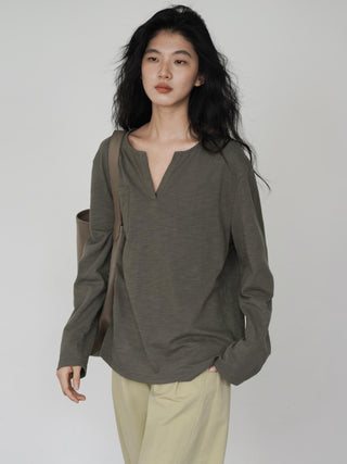 V-neck long top