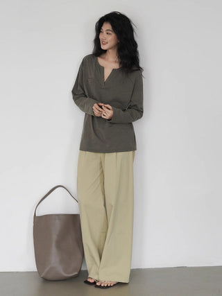 V-neck long top