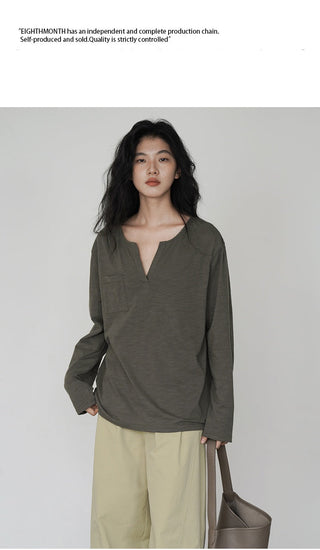 V-neck long top