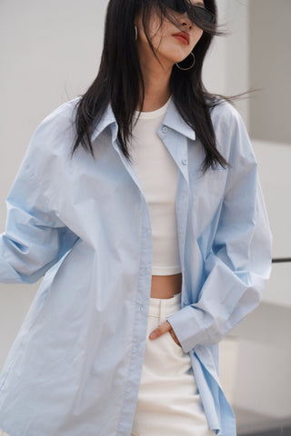 light blue shirt