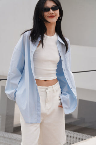 light blue shirt