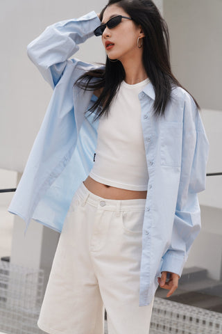 light blue shirt