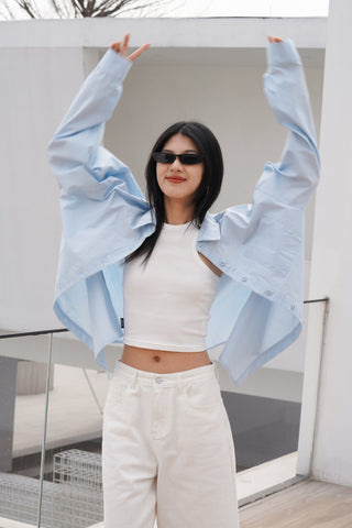 light blue shirt