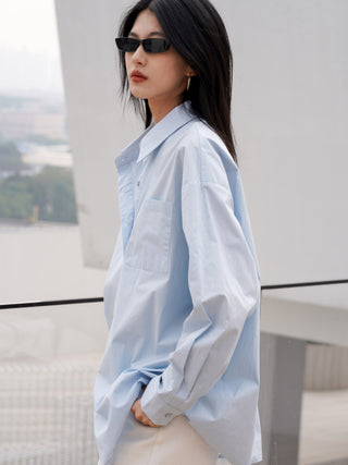 light blue shirt