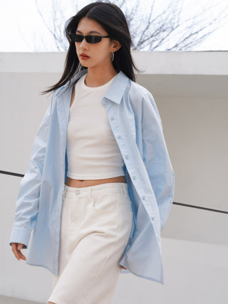 light blue shirt