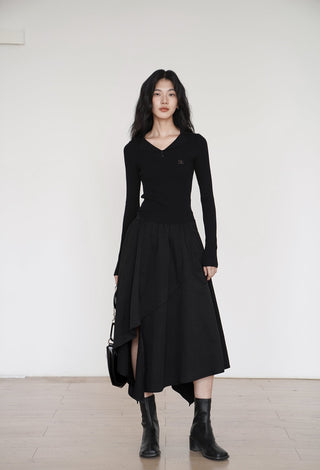 slit long skirt