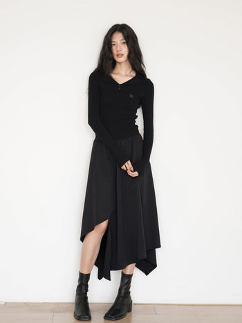 slit long skirt