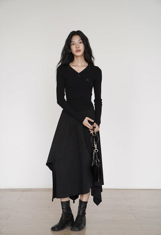 slit long skirt
