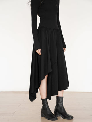 slit long skirt