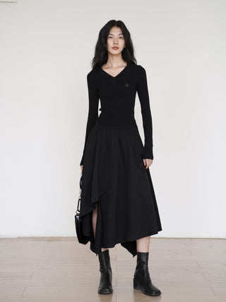 slit long skirt