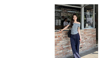 striped waist top