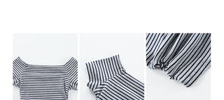 striped waist top