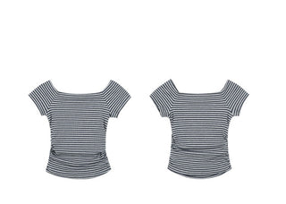 striped waist top