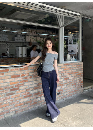 striped waist top