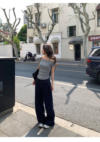 striped waist top