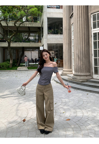 striped waist top