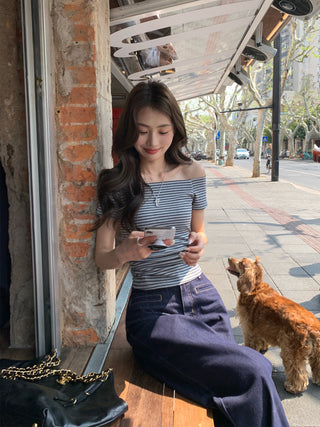 striped waist top
