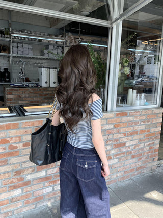 striped waist top