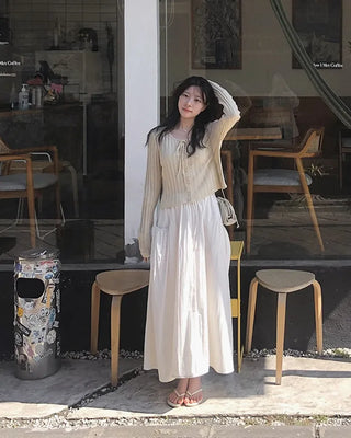 Daily elastic waist skirt