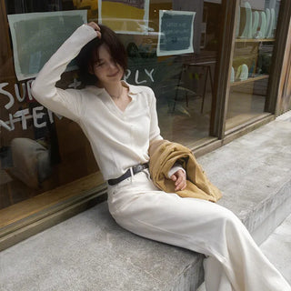 Cardigan-style ribbed collar knit