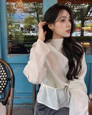 High-neck blouse