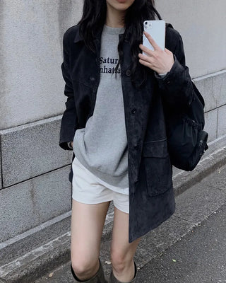 Leather suede jacket
