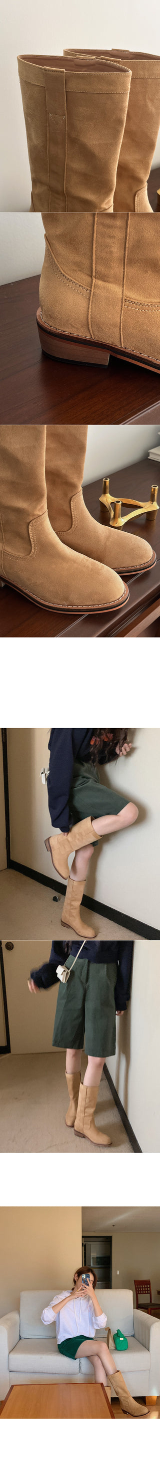 Suede half boots