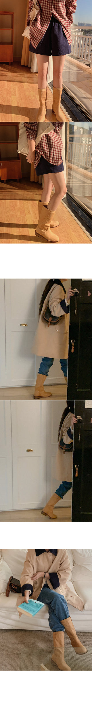 Suede half boots