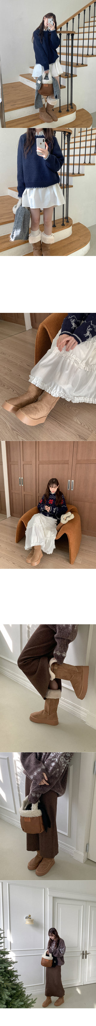 Buckle Long Sheepskin Boots