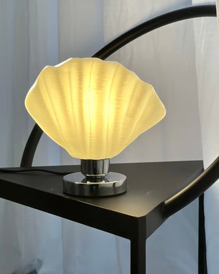 White Scallop Relief Table Lamp