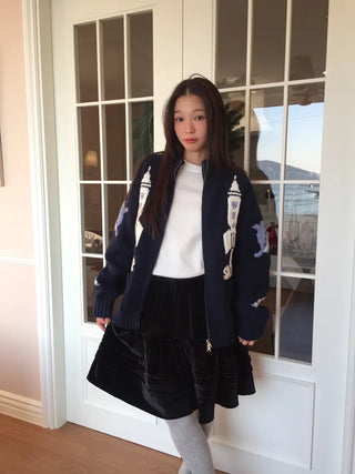 Soft Velvet Tiered Mini Skirt