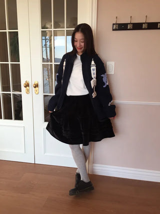Soft Velvet Tiered Mini Skirt
