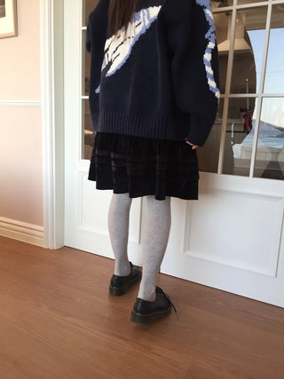 Soft Velvet Tiered Mini Skirt