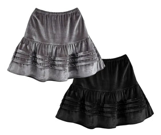 Soft Velvet Tiered Mini Skirt