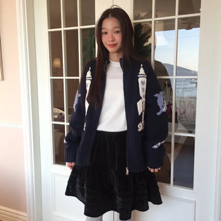 Soft Velvet Tiered Mini Skirt