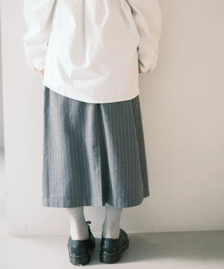 Effortless chic striped A-line long skirt