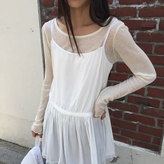 See-through Delicate Ribbed Tee
