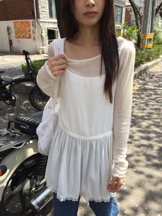 See-through Delicate Ribbed Tee
