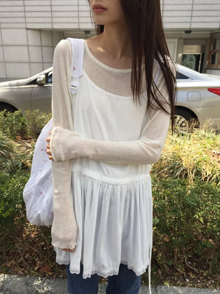 See-through Delicate Ribbed Tee