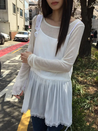 See-through Delicate Ribbed Tee
