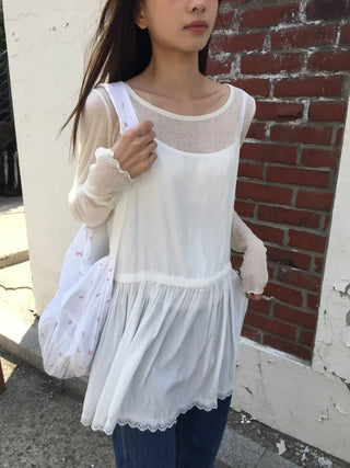 See-through Delicate Ribbed Tee