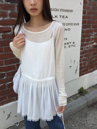 See-through Delicate Ribbed Tee