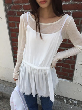 See-through Delicate Ribbed Tee