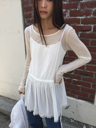 See-through Delicate Ribbed Tee