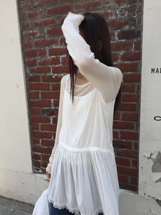 See-through Delicate Ribbed Tee