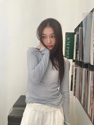 See-through Delicate Ribbed Tee